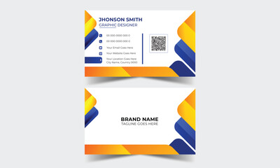 Corporate Modern Creative and Clean Business Card Design Template Name Card Visiting Card Simple Flat Vector Design