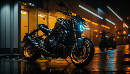 motorcycle at night