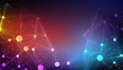 Gradient Network Connection Background for Digital World