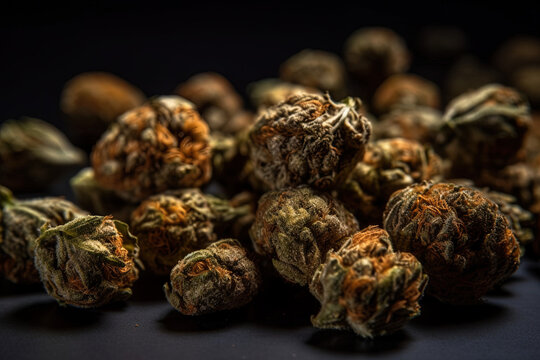 Cannabis Bud Orange Nugget | Weed | Hemp | Macro