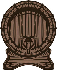 Obraz premium Vintage retro beer brewing element. Can be used for emblem, logo, badge, label. mark, poster or print. Monochrome Graphic Art. Engraving style.