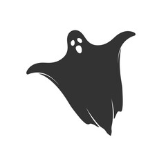 Ghost graphic icon. Flying wraith isolated sign on white background. Vector illustration - obrazy, fototapety, plakaty