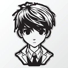 A sketch of a student boy character