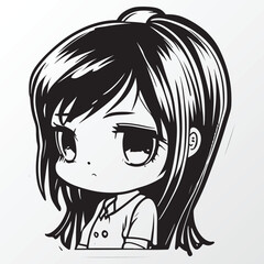 A sketch of a student girl character 