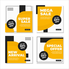 Naklejka premium Editable modern social media post template