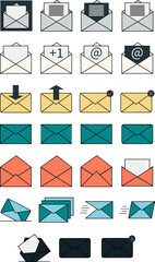 Message mail icon vector set.