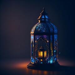 A Ramadan drawing of a lantern with particles