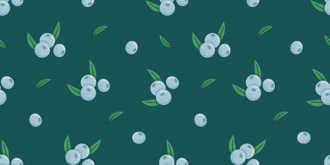 Blueberry seamless vector pattern