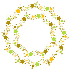 キラキラと輝く星の二重フレーム　イエロー系