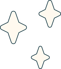Sparkle Three Shape Sparking Star Decorate Colored Outline