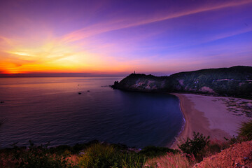 Sunrise at Mui Dien Lighthouse in Phu Yen province, Vietnam