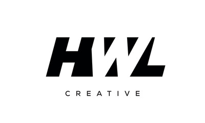 HWL letters negative space logo design. creative typography monogram vector	