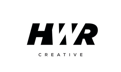 HWR letters negative space logo design. creative typography monogram vector	