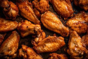 Obraz premium roasted chicken wings. generative ai 