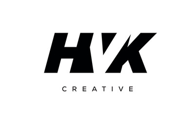 HVK letters negative space logo design. creative typography monogram vector	