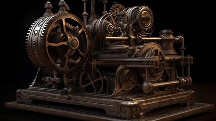 Fototapeta na wymiar Steampunk Perpetual Motion Machine 