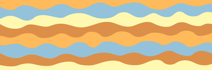 Retro 70s Abstract curve background vector illustration