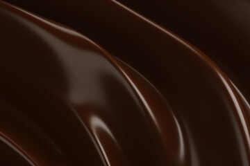 Splash of dark chocolate wave flow