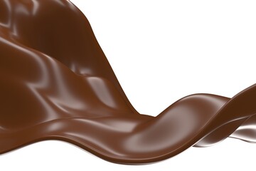 Splash of dark chocolate wave flow