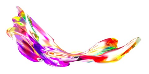 Fototapeta premium Abstract fluid holographic neon wave bright background