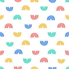 Seamless pattern with colorful rainbows