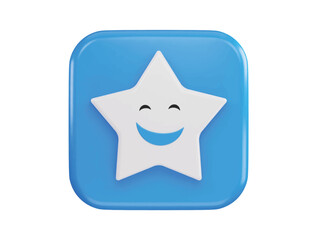 smiling star icon 3d rendering vector illustration