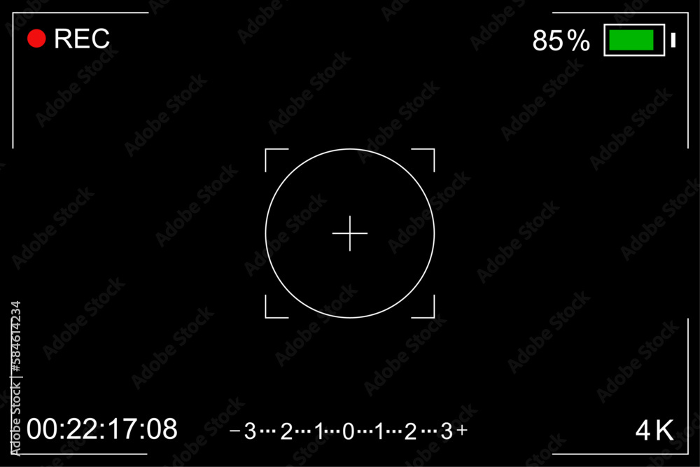 Poster digital camera recording interface in black