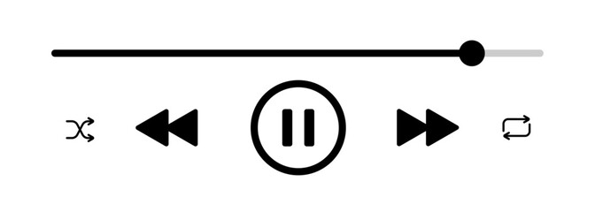 Fototapeta na wymiar Music player interface element design