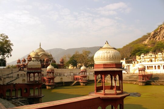 City palace and lake in Alwar. Rajasthan, India
