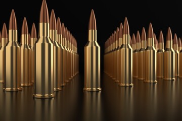 Obraz premium Gun rifle bullets or ammo