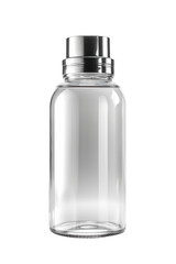Blank plastic bottle for cosmetics of liquid. Template mock up for branding, 3d illustration, vertical. No background, isolated. Generative AI illustration