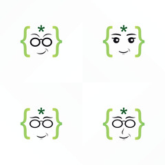 green emot logo design template