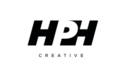 HPH letters negative space logo design. creative typography monogram vector	