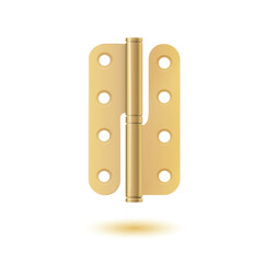 Brass gold Door Hinge. Door hinge bronze. tools for joint gates and windows. vector