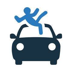 car, man, car accident, accident, car and man accident icon