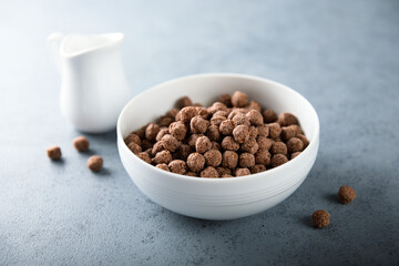 Delicious breakfast cereals with chocolate