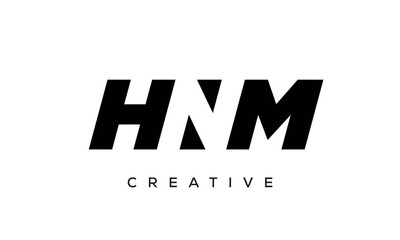 HNM letters negative space logo design. creative typography monogram vector	