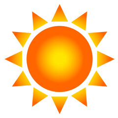シンプルな太陽のイラスト　オレンジグラデーション
