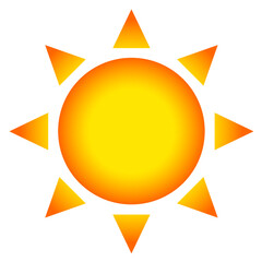 シンプルな太陽のイラスト　オレンジグラデーション