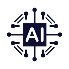 AI, artificial intelligent, circuit, artificial intelligent technology icon