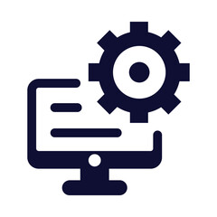 computer, gear, setting, monitor, computer setting icon