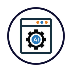 web, ai, artificial intelligence, gear, web artificial intelligence icon
