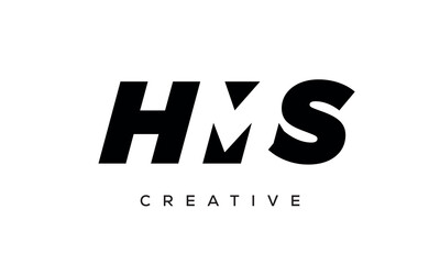 HMS letters negative space logo design. creative typography monogram vector	