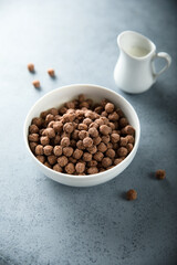 Delicious breakfast cereals with chocolate