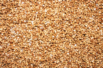 Buckwheat groats top view.The texture of buckwheat.Buckwheat background.