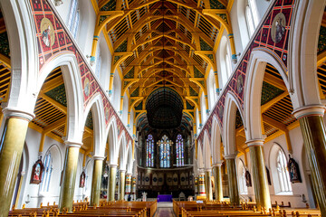 St Peter's catholic cathedral, Belfast, Northern Ireland. Nave. Ulster, U.K.