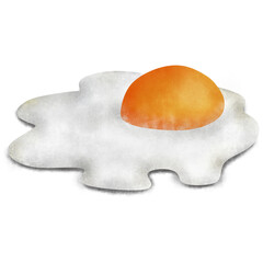 Sunny-Side-Up Egg on White Background