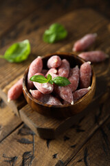 Traditional Italian mini salami