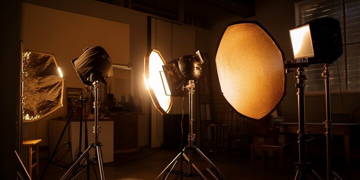 Fotostudio Ambiente mit Beleuchtung und Blitzlichter