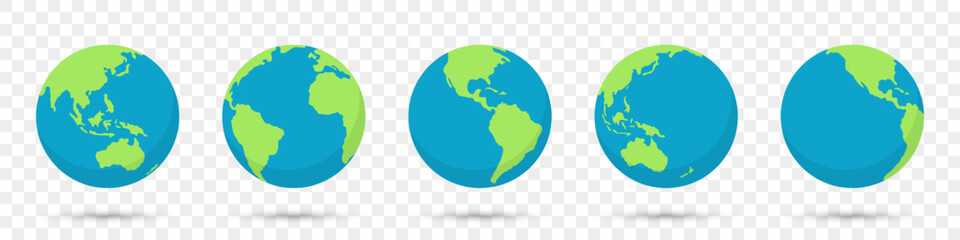 Planet Earth globe in a flat design collection © top dog